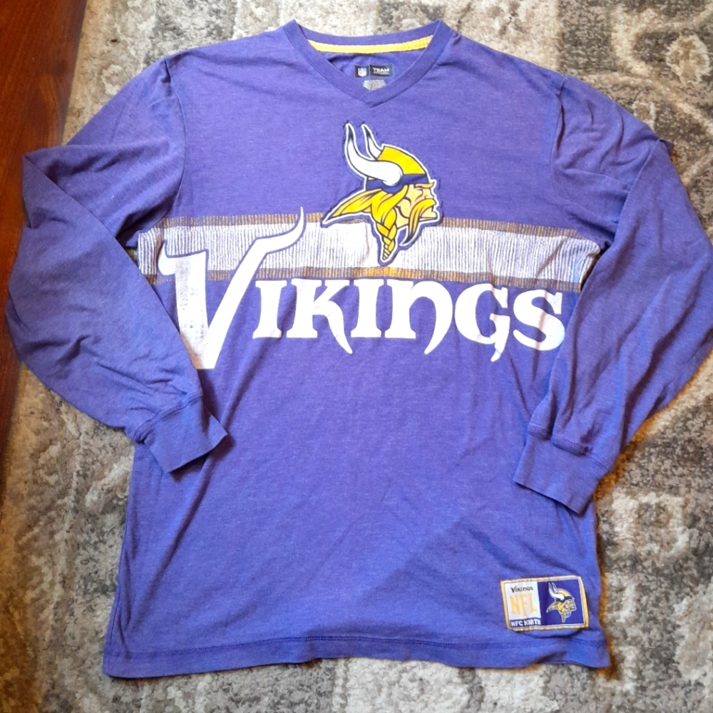 Minnesota Vikings jersey style long sleeve shirt mens size Medium